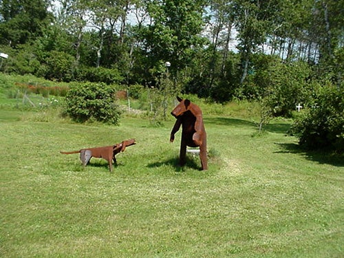 Lawn Scupture - Bear and Dog
