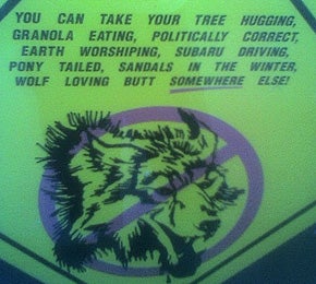 Wolf Lovers Go Away Sign