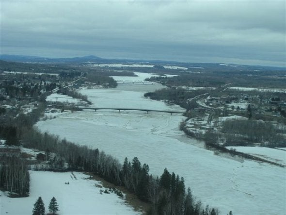 van buren, maine ice jam on st. john river 2009