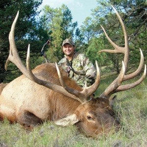 Michael Waddell with Bull Elk